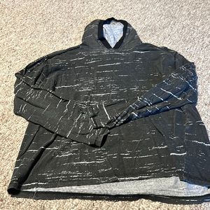 Black and white long sleeve shirt with hood X Large